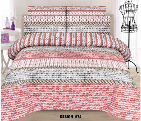 Chenab 3 PCs Bedsheet Set D-574