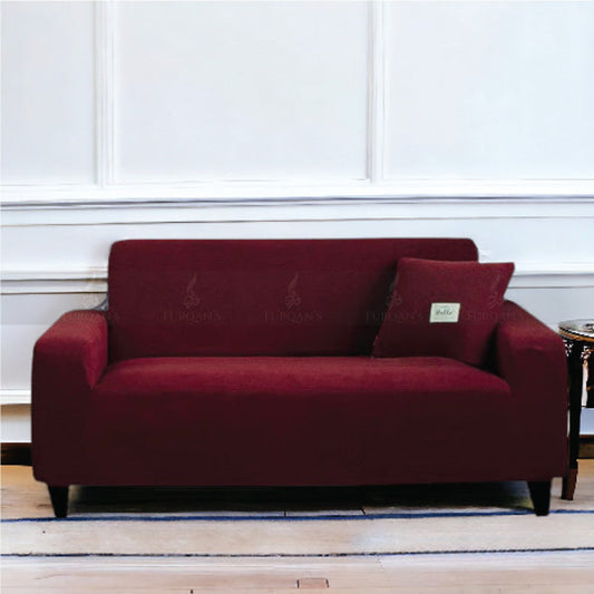 Fitted Micro Mesh Sofa Cover (Maroon Color)