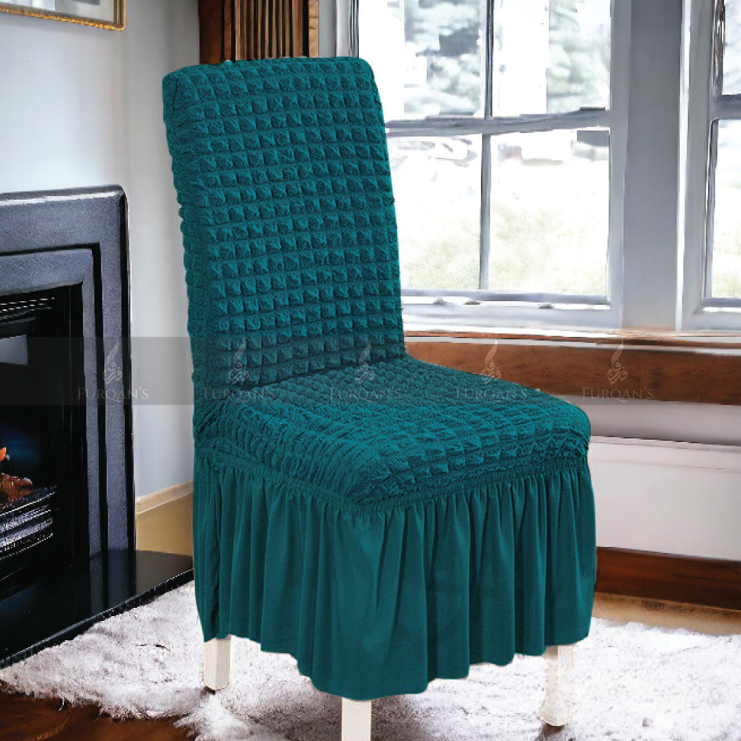 Frill Style Bubble Stuff Chair Cover (Zinc Color)