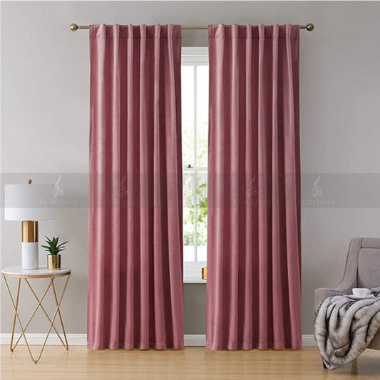 Premium Velvet Curtains (Blush Pink Color)