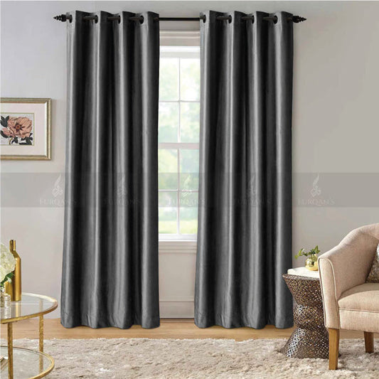 Premium Velvet Curtains (Grey Color)