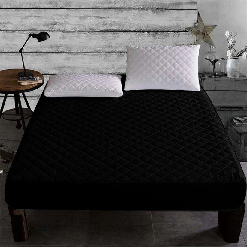 Quilted Waterproof Mattress Protector (Black Color)