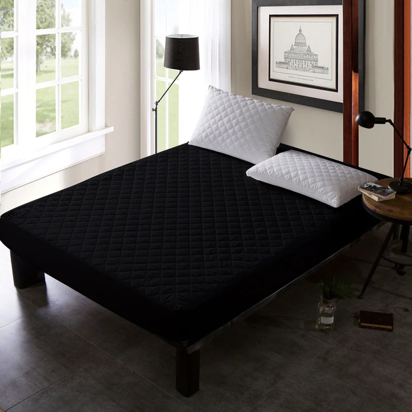 Quilted Waterproof Mattress Protector (Black Color)