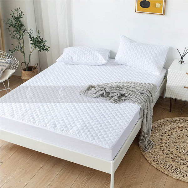 Quilted Waterproof Mattress Protector (White Color)