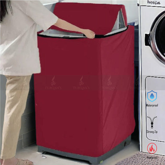 Top Loaded Waterproof Washing Machine Cover (Maroon Color)