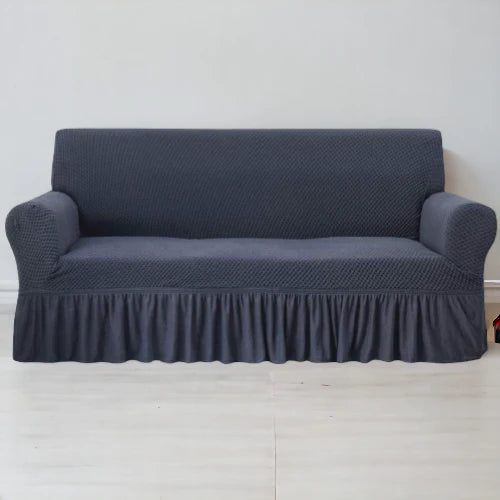 Frill Style Micro Mesh Sofa Cover (Grey Color)