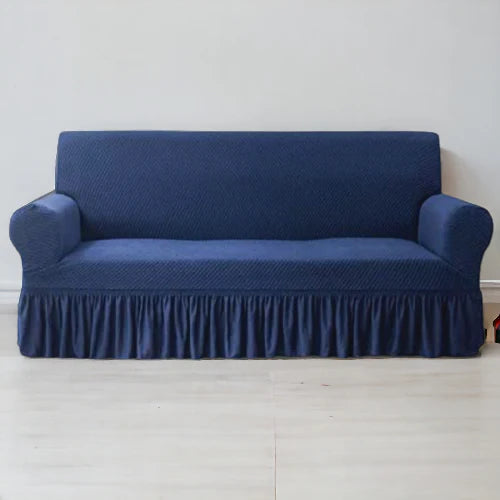 Frill Style Micro Mesh Sofa Cover (Blue Color)