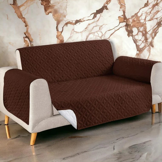 Ultrasonic Quilted Sofa Cover (Dark Brown Color)