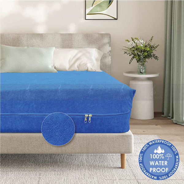 Waterproof Zipper Mattress Protector (Blue Color)