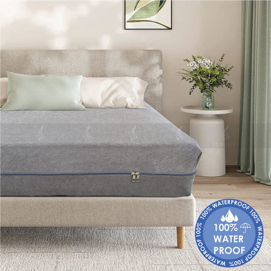 Waterproof Zipper Mattress Protector (Grey Color)