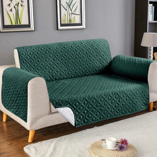 Ultrasonic Quilted Sofa Cover (Green Color)